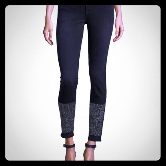 J Brand Petra Mid-rise Studded Embellished Skinny Jeans - Picture 1 of 4